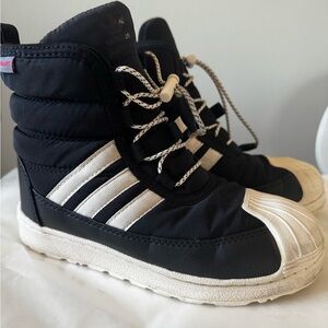 adidas Kids Black and White Winter Snow Boots